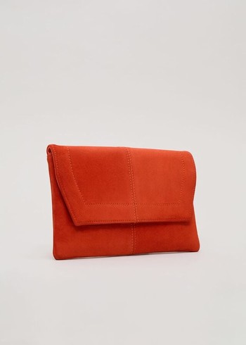 Phase Eight Square Suede Bags Red Canada | YSILAF-178